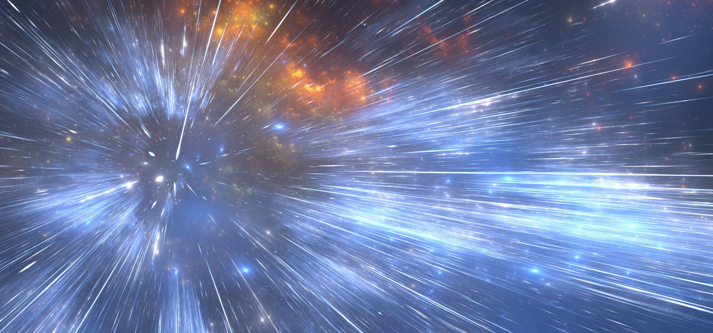 Artistic rendering of the Big Bang, a singularity expanding into spacetime.